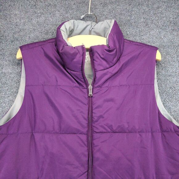 Made for Life Puffer Vest Womens Size L Purple Full Zip Pockets Sleeveless - Picture 7 of 13